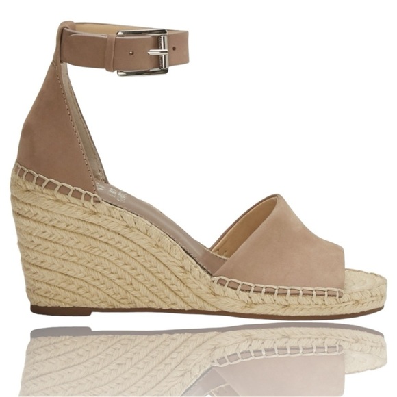 Vince Camuto Suede Wedge Sandals Espadrilles in Taupe Tan Size 9.5 Suede Leather - Picture 1 of 15